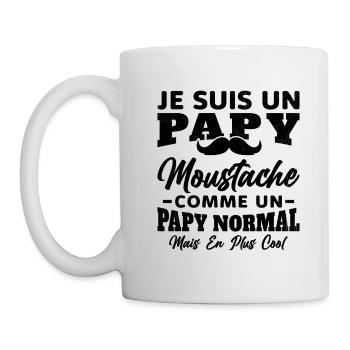 Un papy moustache comme un papy normal - Mug blanc - blanc - Gauche