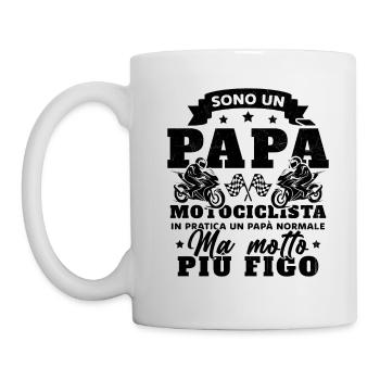 Un père motard et un père normal plus cool - Mug blanc - blanc - Gauche