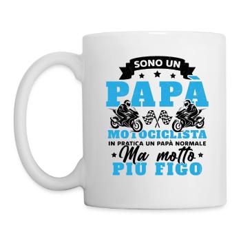 Un père motard et un père normal plus cool - Mug blanc - blanc - Gauche