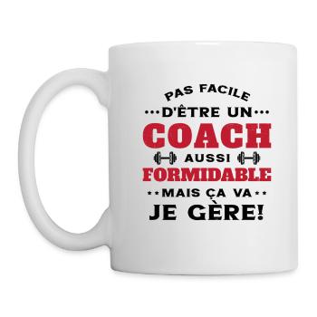 Coach Formidable Je Gère Idée Cadeau Humour - Mug blanc - blanc - Gauche