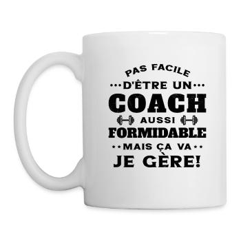 Coach Formidable Je Gère Idée Cadeau Humour - Mug blanc - blanc - Gauche