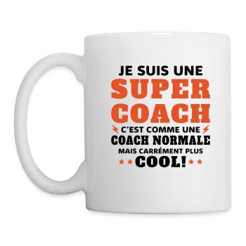 Une Super Coach Idée Femme Cadeau Humour - Mug blanc - blanc - Gauche