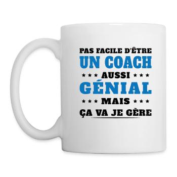 Pas Facile D'être un Coach Aussi Génial Humour - Mug blanc - blanc - Gauche