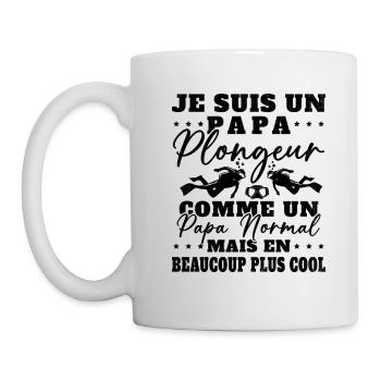 Papa Plongeur Cadeau Humour Fête des Pères Plongée - Mug blanc - blanc - Gauche