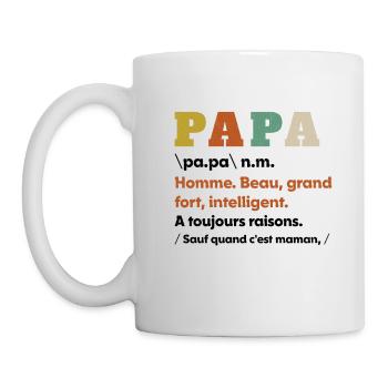 Papa Définition Idée Cadeau pour La Fête des Pères - Mug blanc - blanc - Gauche