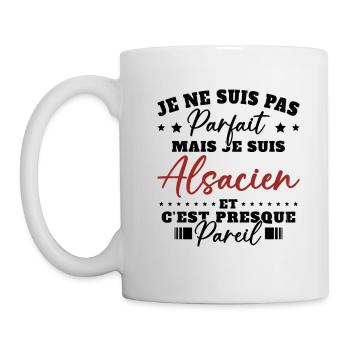 Pas Parfait mais Alsacien Cadeau Humour Alsace - Mug blanc - blanc - Gauche