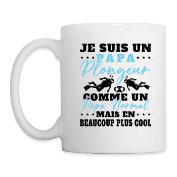 Papa Plongeur Cadeau Humour Fête des Pères Plongée - Mug blanc - blanc - Gauche