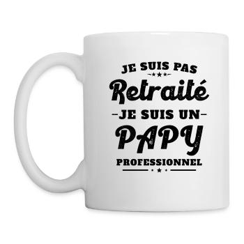Pas Retraite je suis un Papy Professionnel Humour - Mug blanc - blanc - Gauche