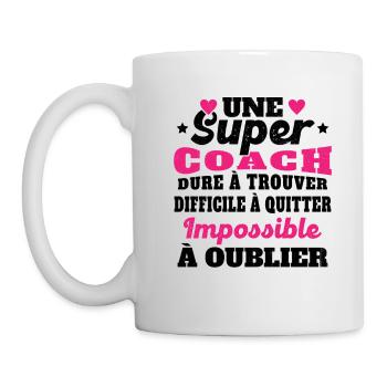 Une Super Coach Idée Femme Cadeau Humour - Mug blanc - blanc - Gauche