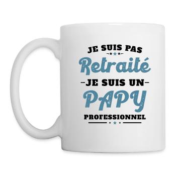 Pas Retraite je suis un Papy Professionnel Humour - Mug blanc - blanc - Gauche
