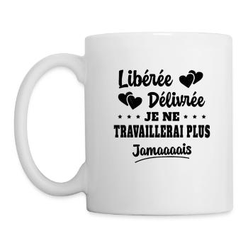 Femme Retraite Idée Cadeau Départ Humour Retraite - Mug blanc - blanc - Gauche