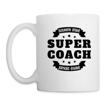Super coach imité humour cadeau entraîneur drôle - Mug blanc - blanc - Gauche