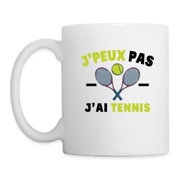 J'Peux Pas J'Ai Tennis Sport Cadeau Humoristique - Mug blanc - blanc - Gauche