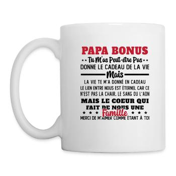 Papa Bonus Cadeau Humour Fête des pères - Mug blanc - blanc - Gauche