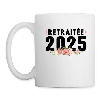 Retraitée 2025 - Mug blanc - blanc - Gauche