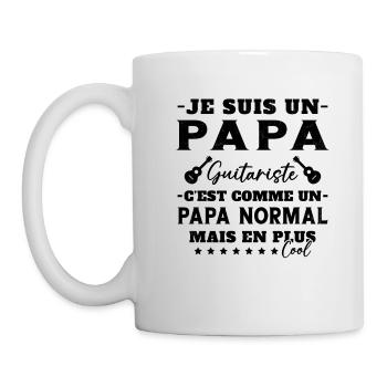 Papa guitariste comme un papa normal plus cool - Mug blanc - blanc - Gauche