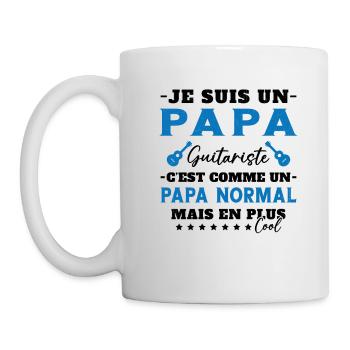Papa guitariste comme un papa normal plus cool - Mug blanc - blanc - Gauche