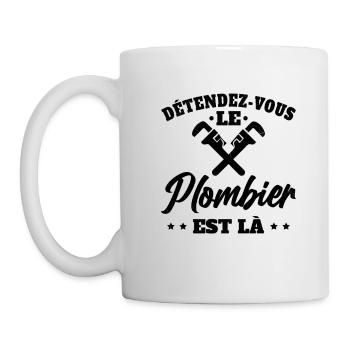 Détendez-Vous Le Plombier Est Là Plomberie - Mug blanc - blanc - Gauche