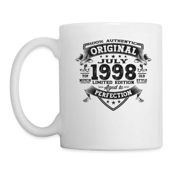 25th Birthday Man Original July Vintage 1998 - Mug - white - Left