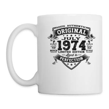 49th Birthday Man Original July Vintage 1974 - Mug - white - Left
