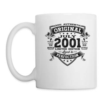 22nd Birthday Man Original July Vintage 2001 - Mug - white - Left