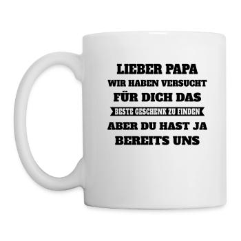 Papa Beste Geschenk Bereits Uns Vater Väter Kinder - Tasse - Weiß - Links