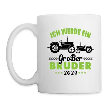 Ich werde 2024 Großer Bruder sein Traktor - Mug blanc - blanc - Gauche