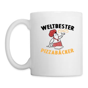 Weltbester Pizzabäcker Pizza Geschenkidee Kochen - Tasse - Weiß - Links