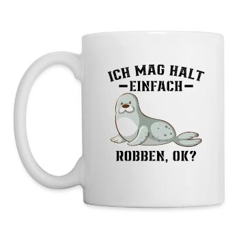Robbe - Ich mag halt einfach Robben Ok? - Tasse - Weiß - Links