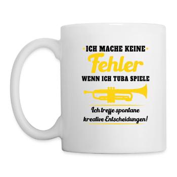 Tuba Fehler Tubaspieler Blaskapelle Instrument - Tasse - Weiß - Links