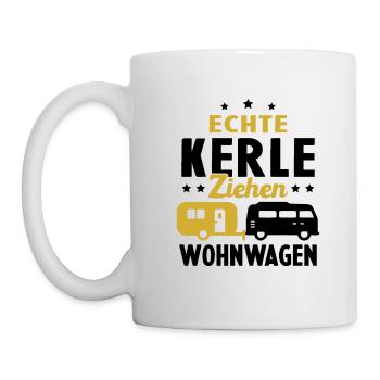 echte kerle ziehen wohnwagen - Tasse - Weiß - Links
