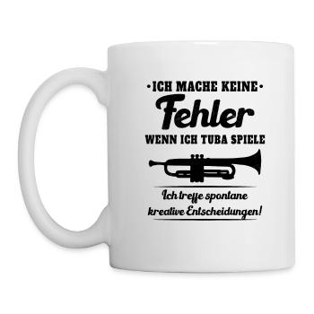 Tuba Fehler Tubaspieler Blaskapelle Instrument - Tasse - Weiß - Links