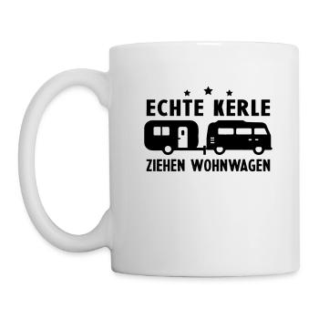 echte kerle ziehen wohnwagen - Tasse - Weiß - Links