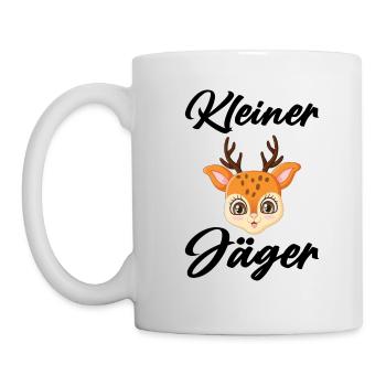 Kleiner Jäger Nachwuchsjäger Jagd Papa Jäger Baby - Tasse - Weiß - Links