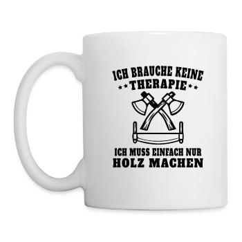 Therapie Holz Geschenk Humor - Tasse - Weiß - Links