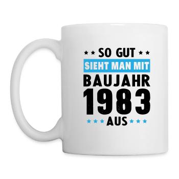 Geschenk Geburtstag 1983 Frau Mann Geschenkidee - Tasse - Weiß - Links