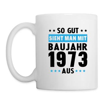 Geschenk Geburtstag 1973 Frau Mann Geschenkidee - Tasse - Weiß - Links