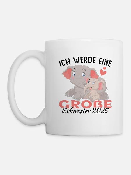 Ich Werde eine Große Schwester 2025 - Tasse - Weiß