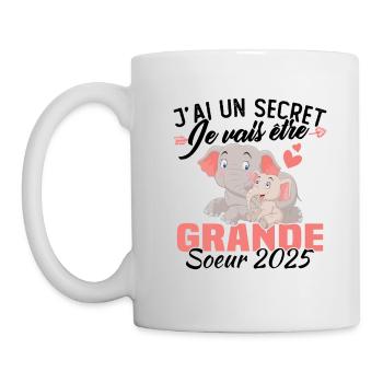 J'ai un secret Je Vais Être Grande Soeur 2025 - Mug blanc - blanc - Gauche