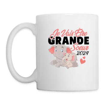 Je Vais Être Grande Sœur 2024, Annonce Grossesse - Mug blanc - blanc - Gauche