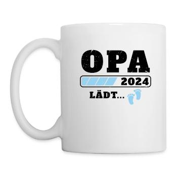 Opa 2024 lädt Schwangerschaftsankündigung ein - Tasse - Weiß - Links