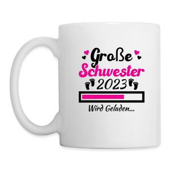 Kinder Ich werde Große Schwester 2023 - Tasse - Weiß - Links