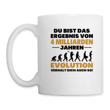 Du bist das Result der Evolution - Tasse - Weiß - Links