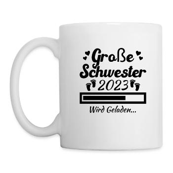 Kinder Ich werde Große Schwester 2023 - Tasse - Weiß - Links