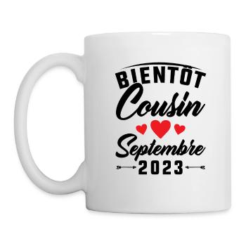 Bientôt Cousin Septembre 2023, Annonce Grossesse - Mug blanc - blanc - Gauche