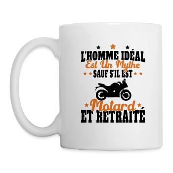 Motard Et Retraité - Mug blanc - blanc - Gauche