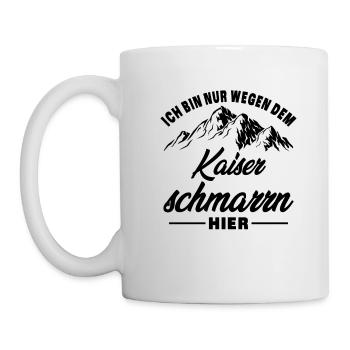Ich Bin Nur Wegen Dem Kaiserschmarrn Hier - Berge - Tasse - Weiß - Links