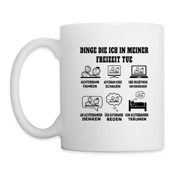 Dinge die ich in meiner Freizeit tue Achterbahn - Tasse - Weiß - Links