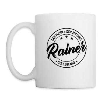 Rainer Vorname Name Geburtstag - Tasse - Weiß - Links