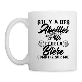 S'il y a des abeilles et de la bière - Mug blanc - blanc - Gauche